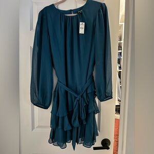 Trending teal green holiday party dress